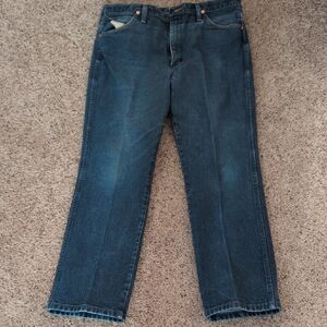 Wrangler Men's Dark Blue Straight Jeans 38 X 30